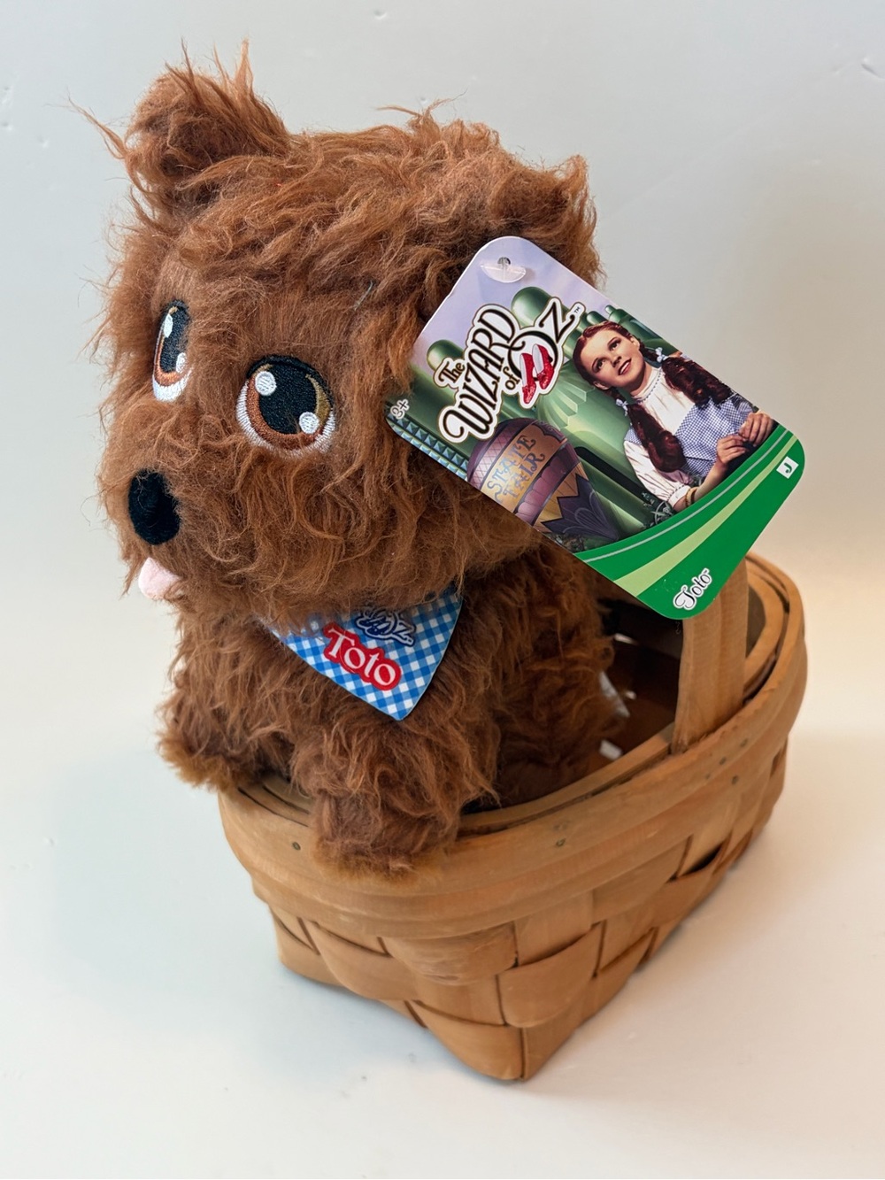 The Wizard of Oz Toto Brown Dog in basket Dorothy Halloween Costume -used basket